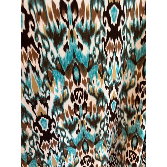 Dress Barn Open Front Jacket,  teal/brown/white, Size Large, USA Made - Picture 6 of 11